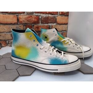Converse Chuck 70 Hi Blue Green Tie Dye Shoes Canvas Sneakers Men's‎ Sz 15 Rare